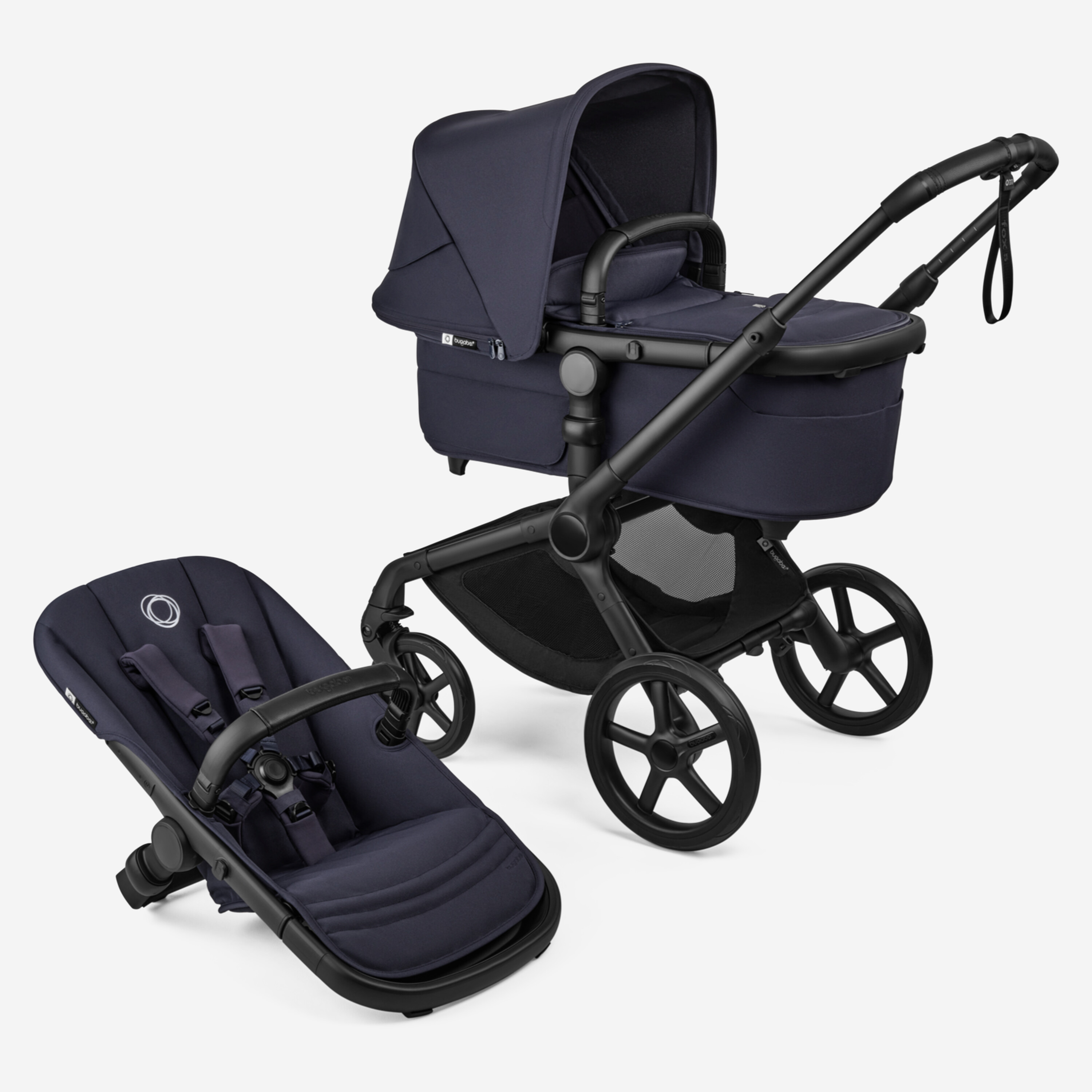 Bugaboo Fox 5 Renew 2in1 vankrikomplekt Black/Deep Indigo/Deep Indigo