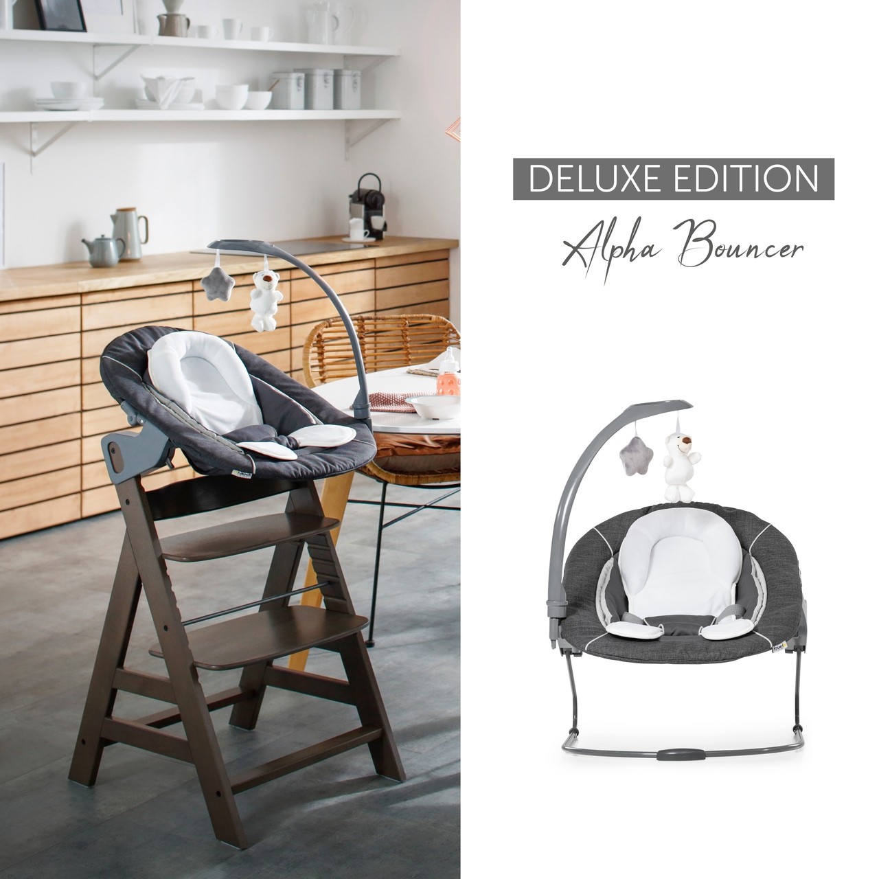 Hauck Alpha+ lamamistool Bouncer Deluxe 2in1