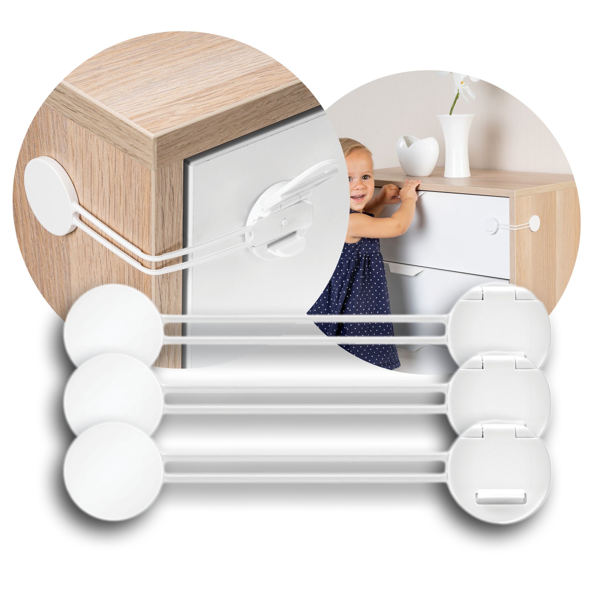 Reer multifunktsionaalne lukk valge 3tk pakis