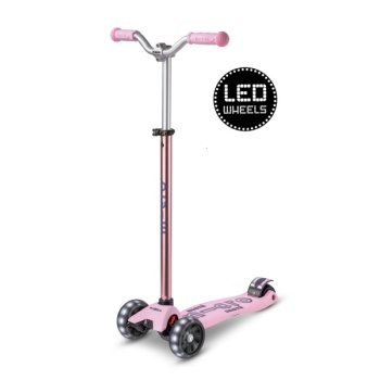 Micro Maxi Deluxe Pro LED tõukeratas, rose, 5-12 eluaastat