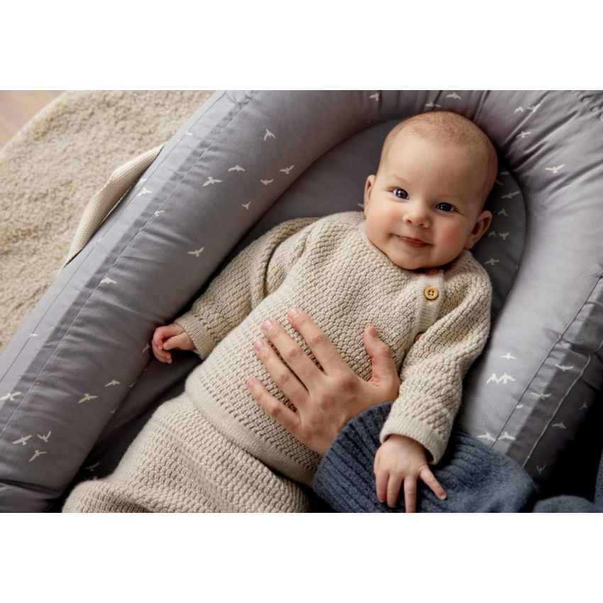 Voksi Wool meriinovillane kampsun Honeycomb Seashell Sand