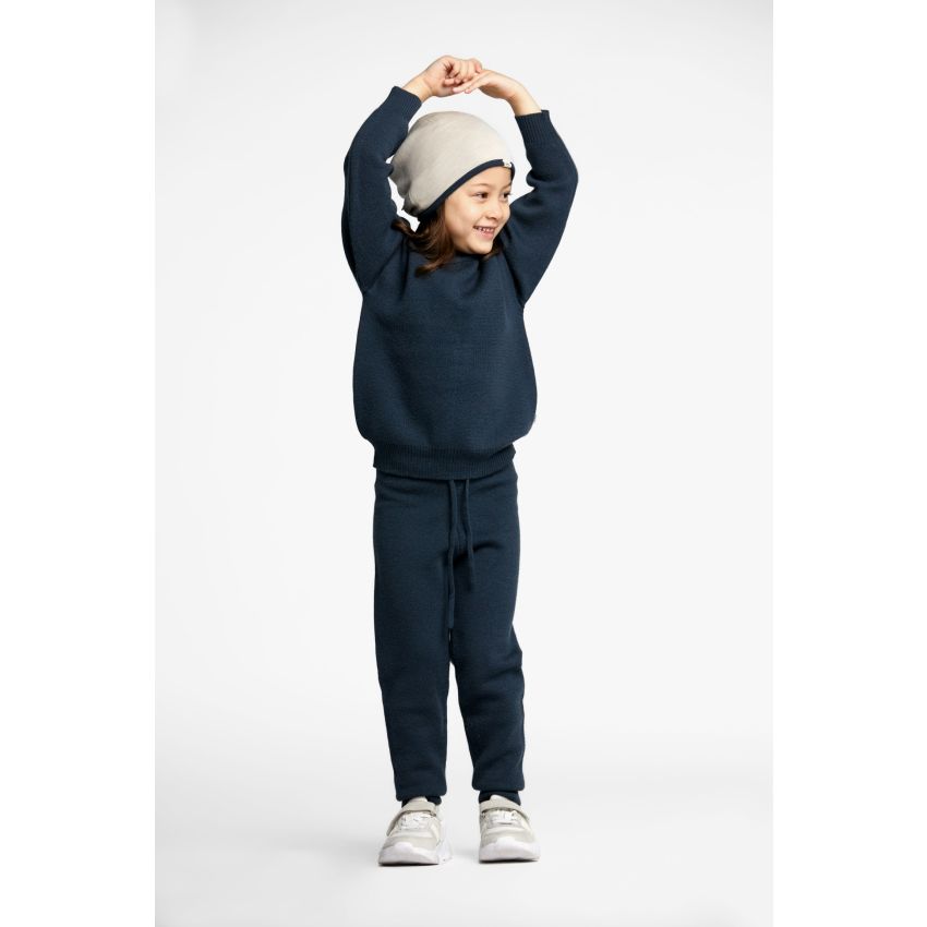 Voksi Wool meriinovillane kampsun Jacquard Poppy Blue