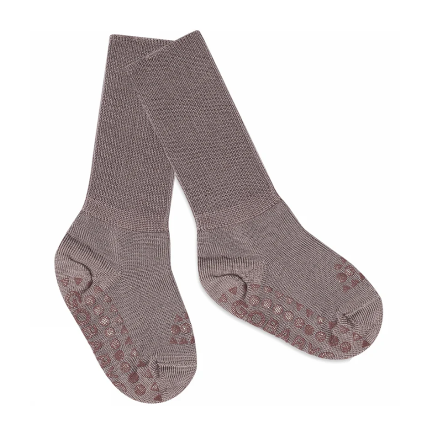 GoBabyGo Merino Wool libisemiskindlad meriinovillased sokid Dark Purple Dove