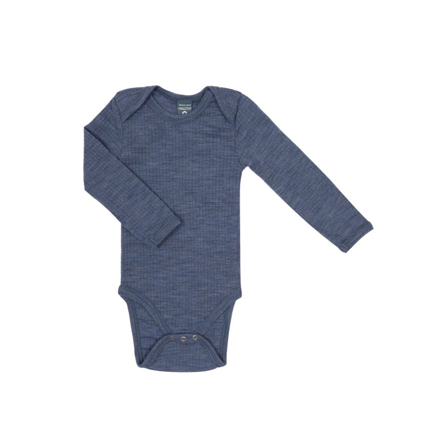 SmallStuff meriinovillane body pikkade varrukatega Denim Melange
