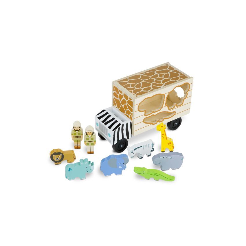 Melissa & Doug puidust safari auto koos loomadega