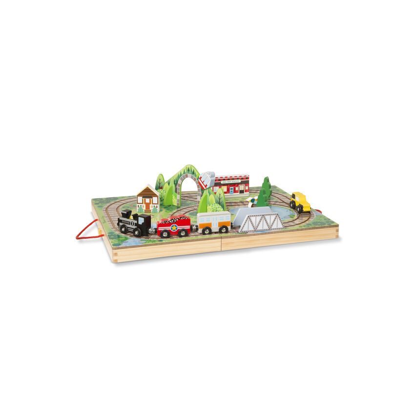 Melissa & Doug kaasaskantav 17-osaline puidust rongirada