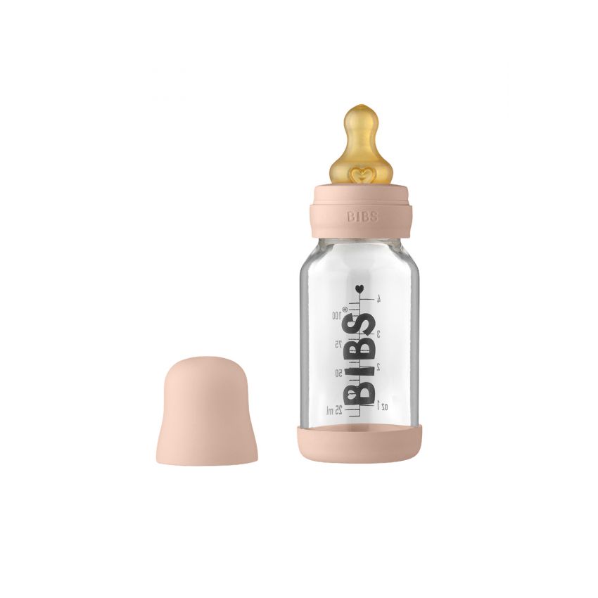Bibs lutipudel 110 ml klaasist + pudelilutt Blush