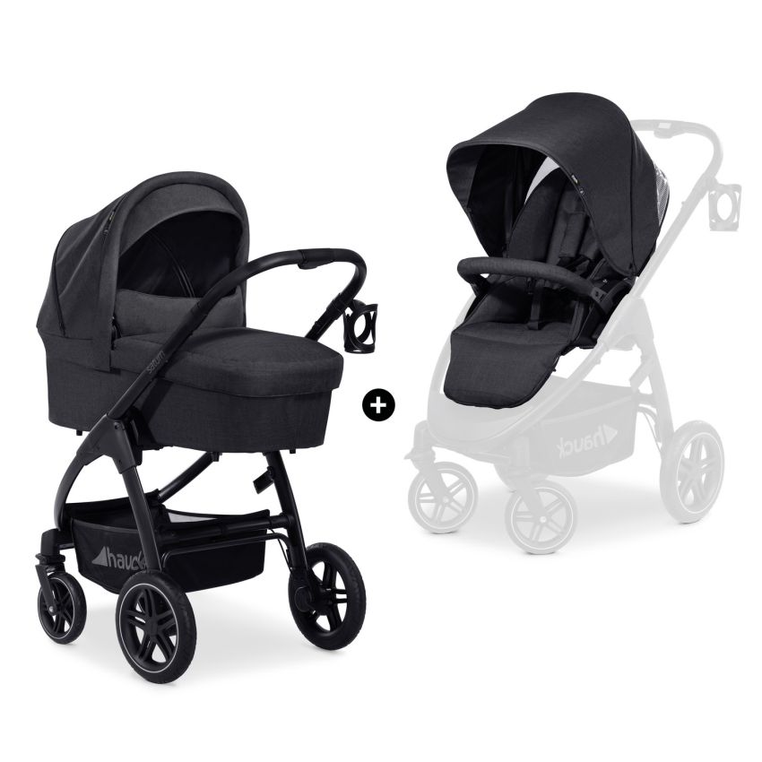 Hauck jalutuskäru Saturn R Duoset, melange black