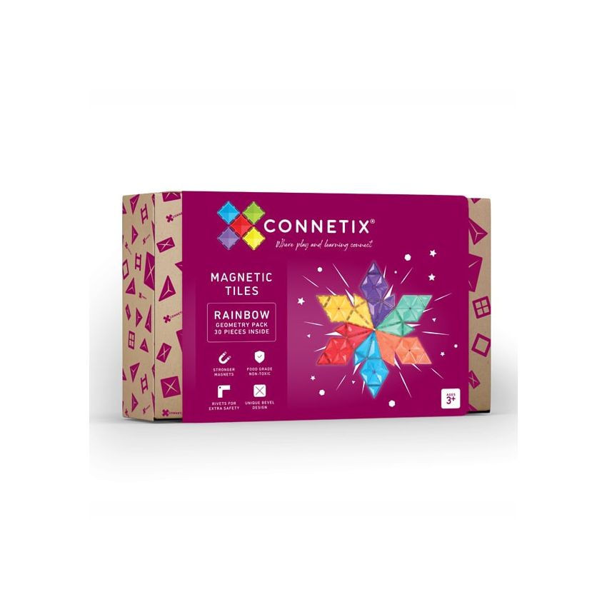 Connetix magnetilised klotsid 30tk Rainbow Geometry Pack