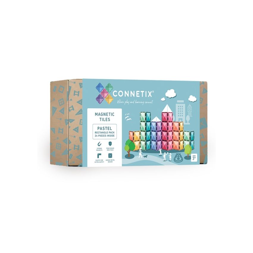 Connetix magnetilised klotsid Pastel Rectangle Pack 24tk