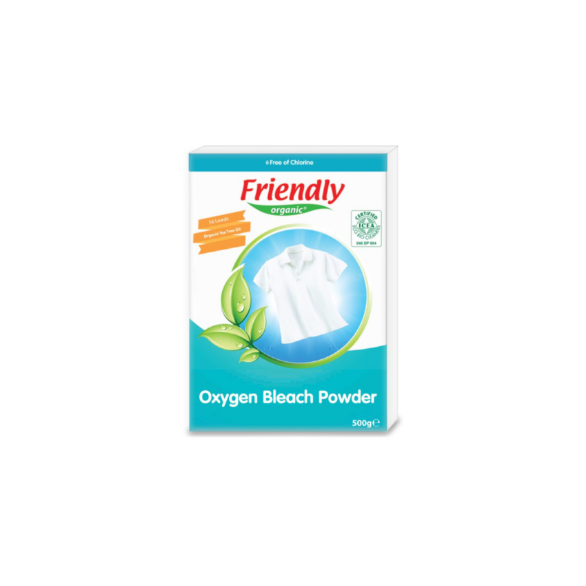 FRIENDLY ORGANIC teepuuõli ja hapnikuga plekieemalduspulber, 500g