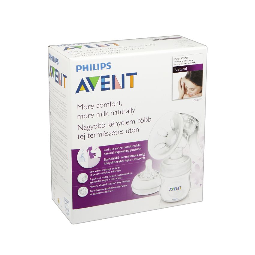 Philips Avent manuaalne rinnapump Natural toitmispudeliga