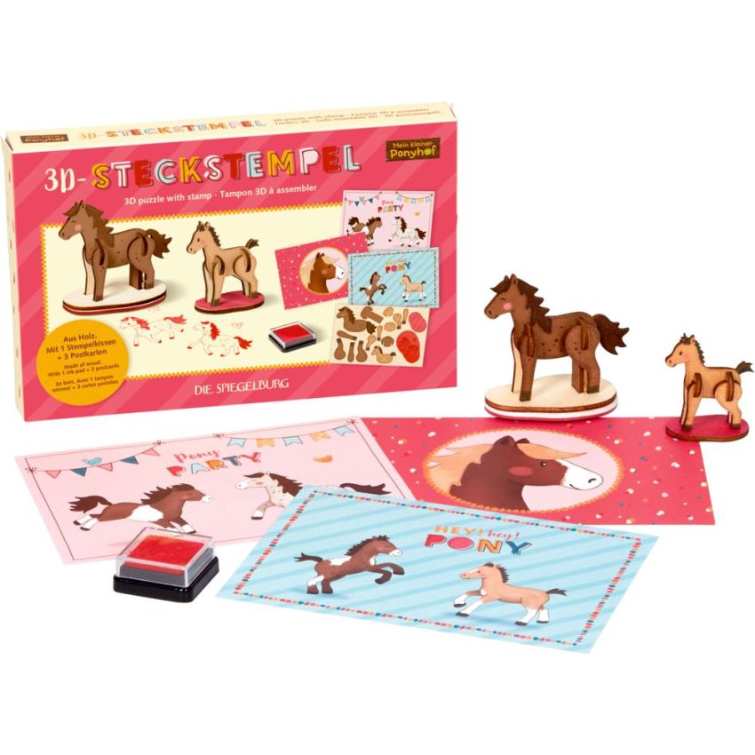 Ponyhof 3D pusle + tempel + 3 postkaarti