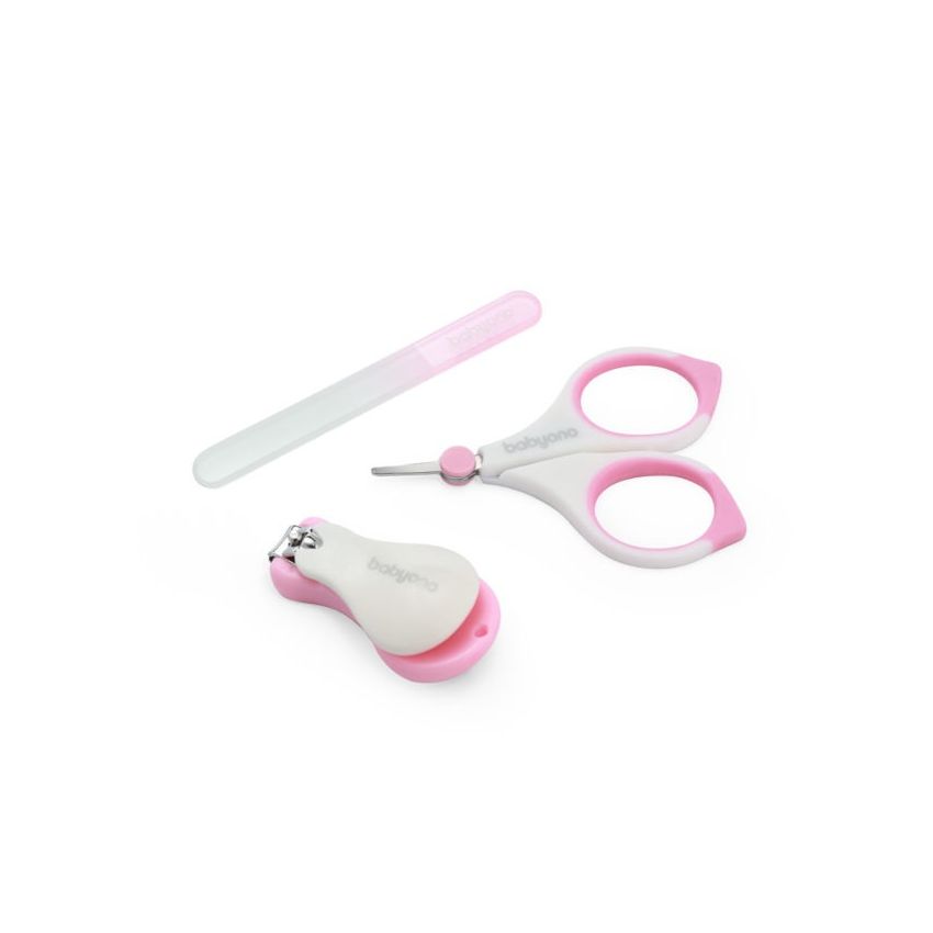 BabyOno beebi küünehoolduskomplekt roosa