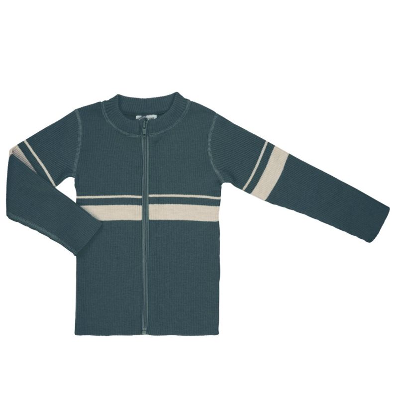 Voksi Wool meriinovillane kampsun Rib Sea Green