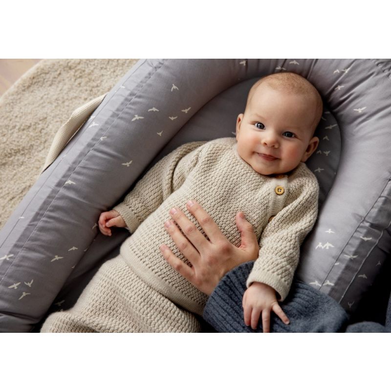 Voksi Wool meriinovillane kampsun Honeycomb Seashell Sand