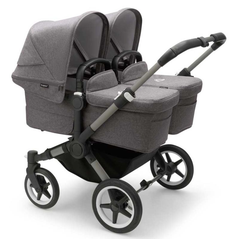 Bugaboo Donkey 5 Twin 2in1 vankrikomplekt Graphite/Grey melange/Grey melange