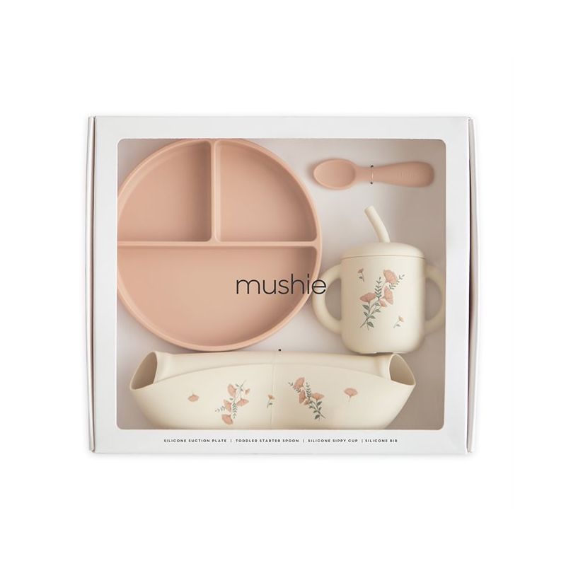 Mushie silikoonist sööginõude komplekt väikelapsele