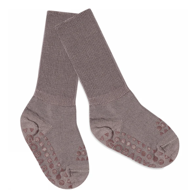 GoBabyGo Merino Wool libisemiskindlad meriinovillased sokid Dark Purple Dove