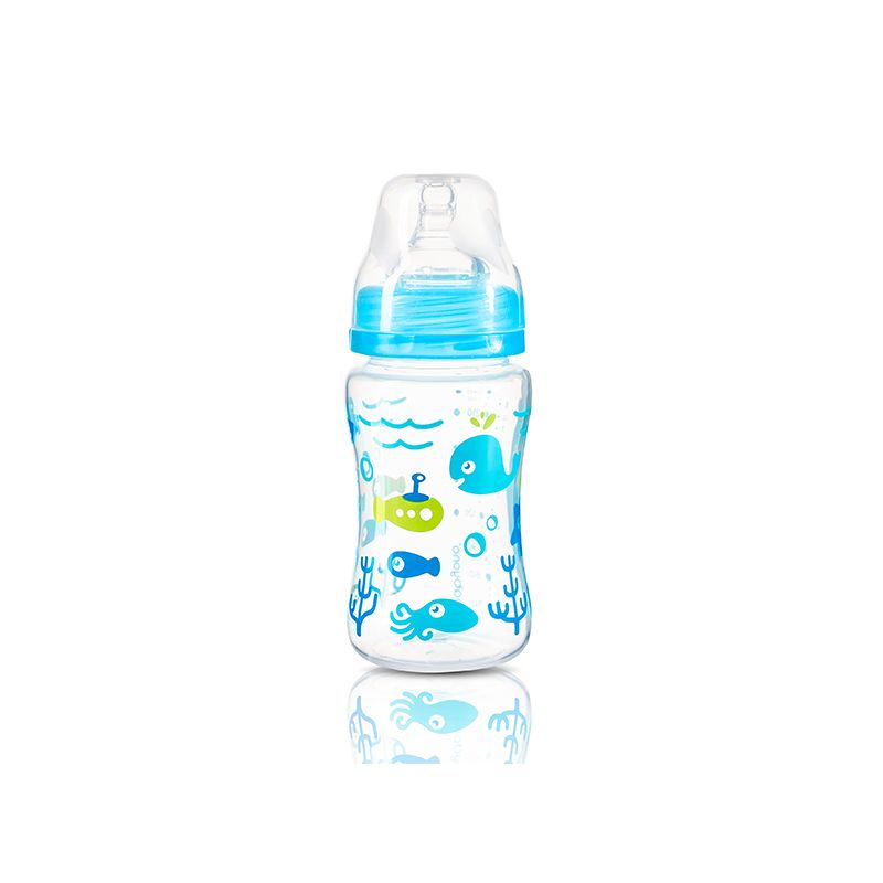 BabyOno laia kaelaga Anti-Colic lutipudel 240ml värvivalik