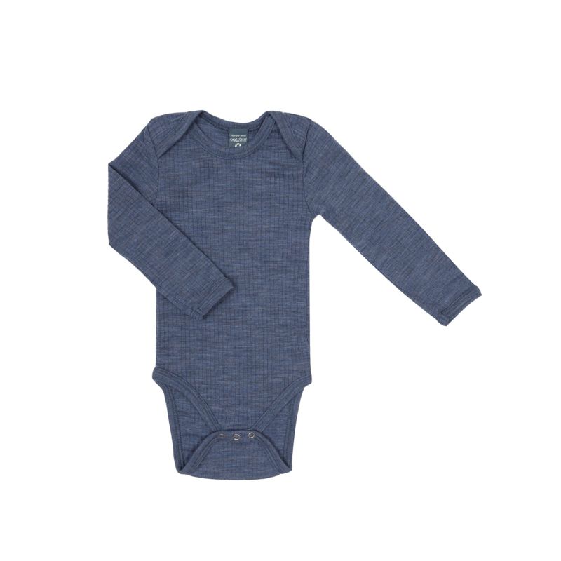 SmallStuff meriinovillane body pikkade varrukatega Denim Melange