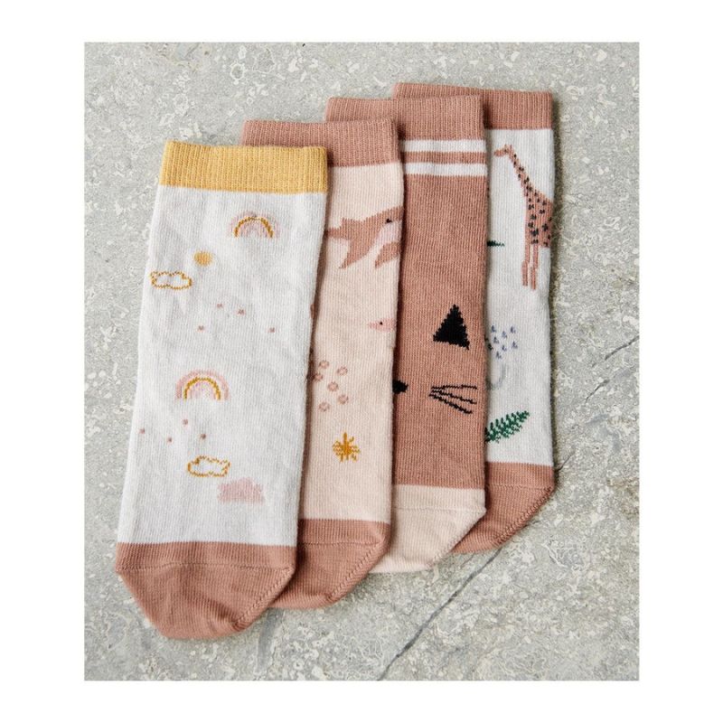 Liewood sokid 4-pakk Silas, Safari Rose Mix