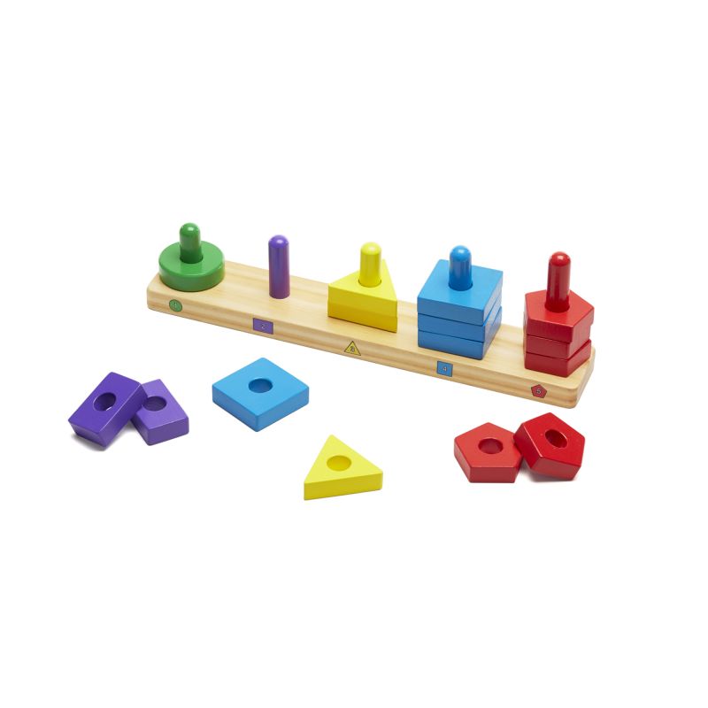 Melissa & Doug puidust arendav sorteerimise ja virnastamise mänguasi