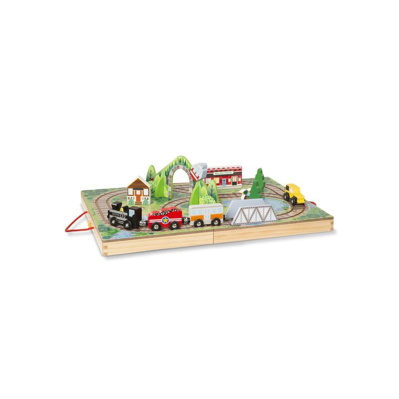 Melissa & Doug kaasaskantav 17-osaline puidust rongirada