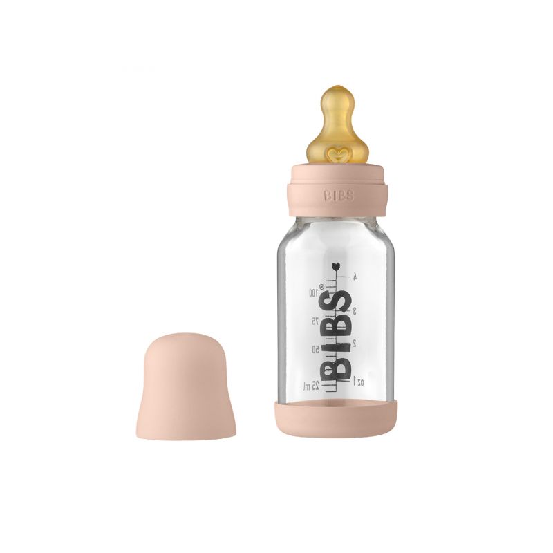 Bibs lutipudel 110 ml klaasist + pudelilutt Blush
