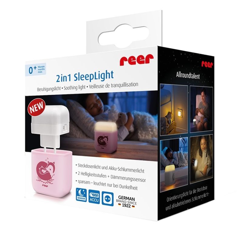 Reer 2in1 SleepLight - roosa öölamp LED-tuled