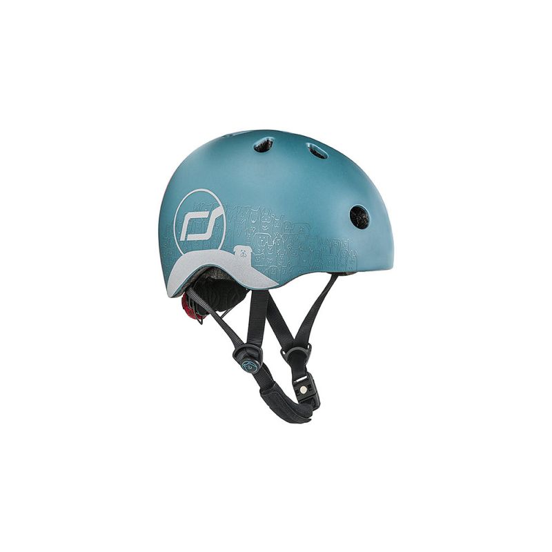 Scoot and Ride väikelaste jalgrattakiiver lisahelkuriga STEEL 45-51cm XXS-S