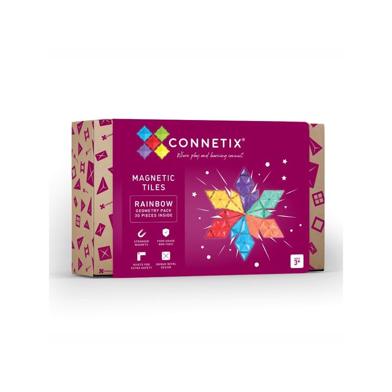 Connetix magnetilised klotsid 30tk Rainbow Geometry Pack