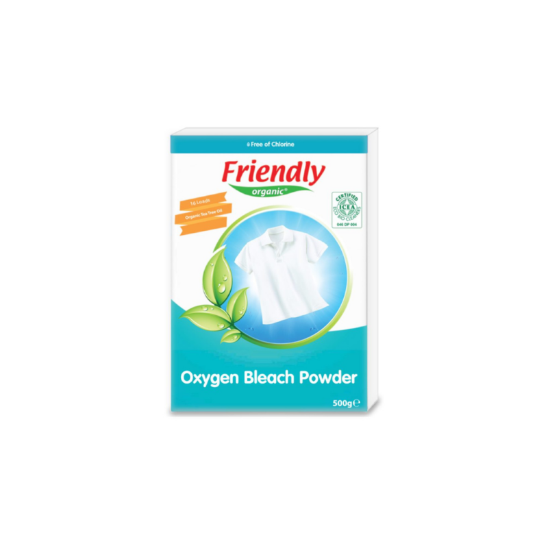 FRIENDLY ORGANIC teepuuõli ja hapnikuga plekieemalduspulber, 500g