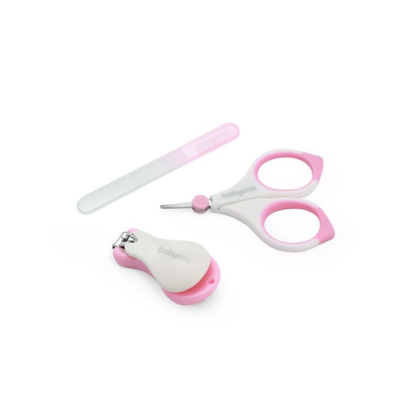 BabyOno beebi küünehoolduskomplekt roosa