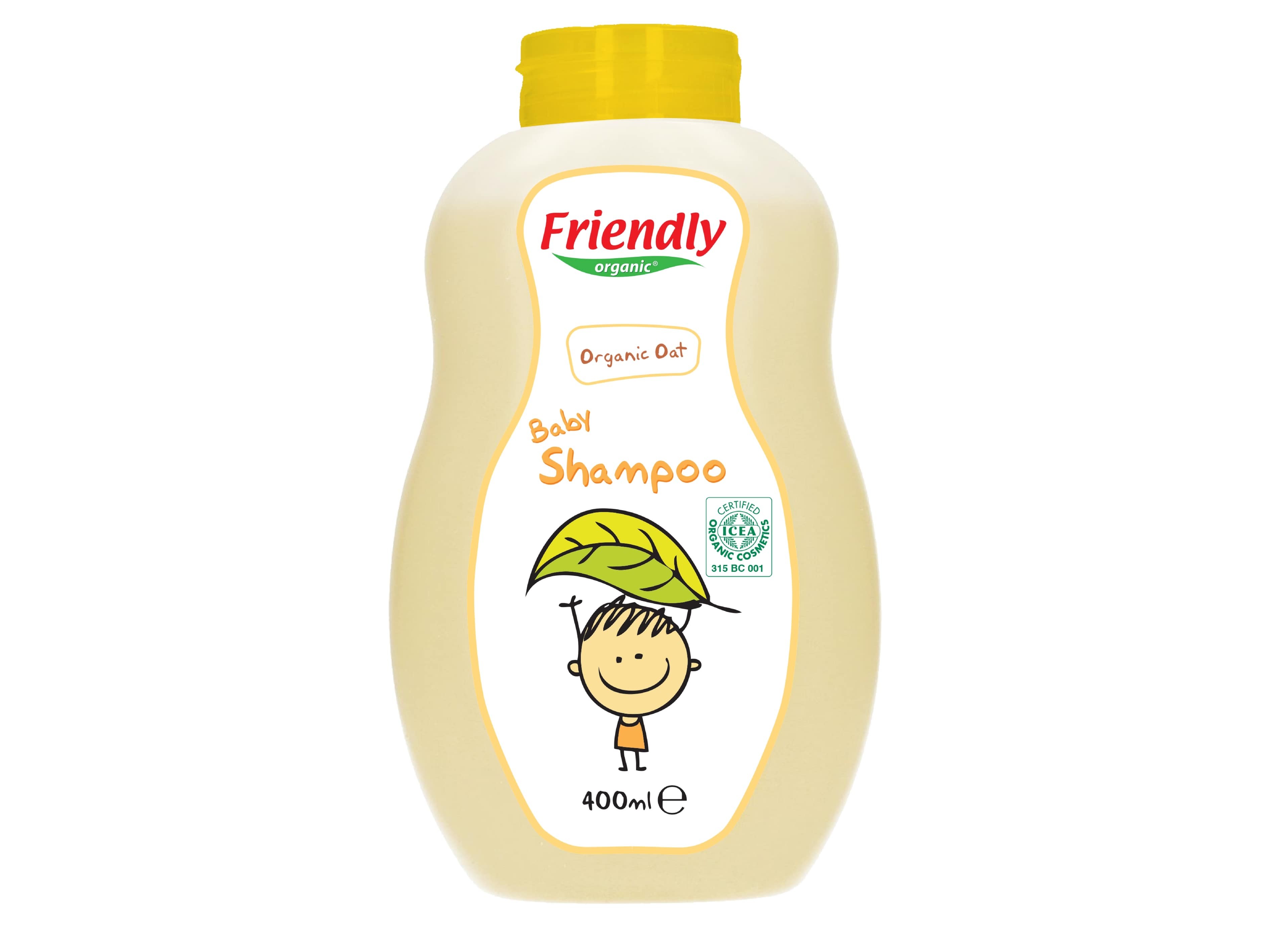 Friendly Organic seebivaba orgaaniline 2in1 juuste- ja kehapesuvahend rahustava kaeraekstraktiga, 400 ml